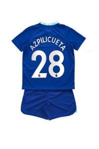 Chelsea Cesar Azpilicueta #28 Babytruitje Thuis tenue Kind 2022-23 Korte Mouw (+ Korte broeken)